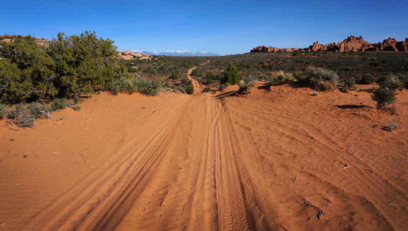 sandy road headed in Arches